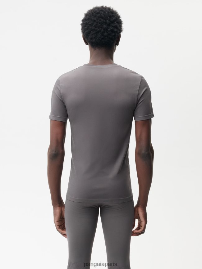 gris volcanique Pangaia vêtements Hommes DH84F0519 t-shirt en maille à motif de mouvement