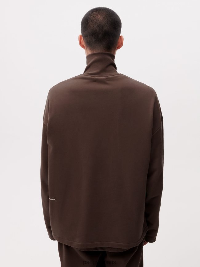 marron Pangaia vêtements Hommes DH84F0511 sweat à demi zip pprmint
