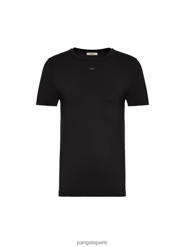 noir Pangaia vêtements Hommes DH84F0513 t-shirt en maille à motif de mouvement