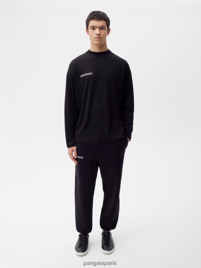 noir Pangaia vêtements Hommes DH84F0517 t-shirt à manches longues pure c-fiber