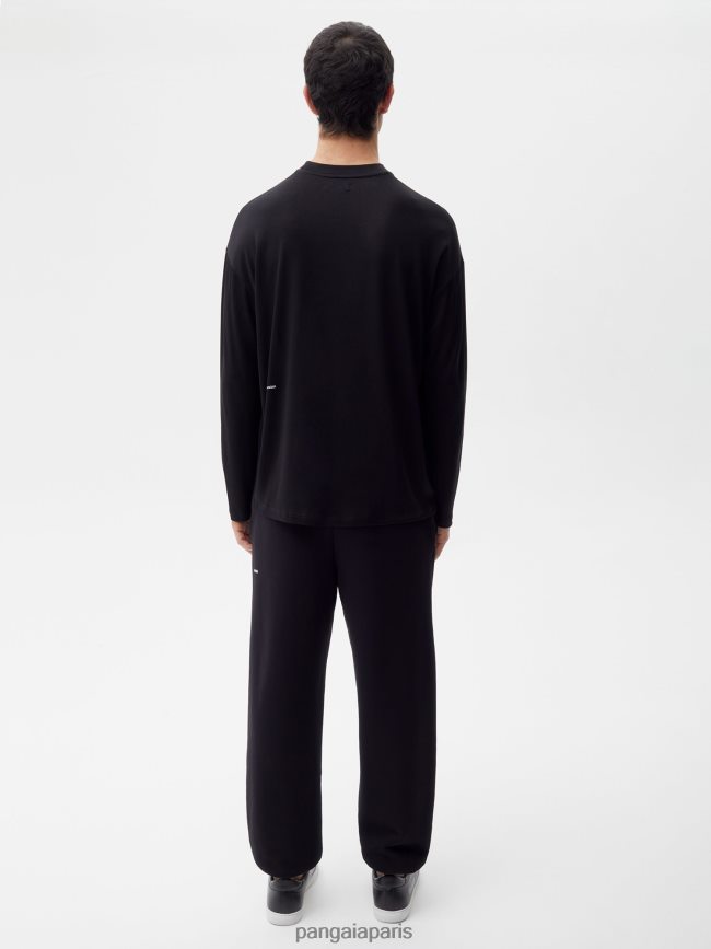 noir Pangaia vêtements Hommes DH84F0517 t-shirt à manches longues pure c-fiber