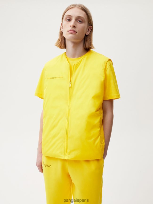 jaune safran Pangaia vêtements Hommes DH84F0535 gilet matelassé flwrdwn lite