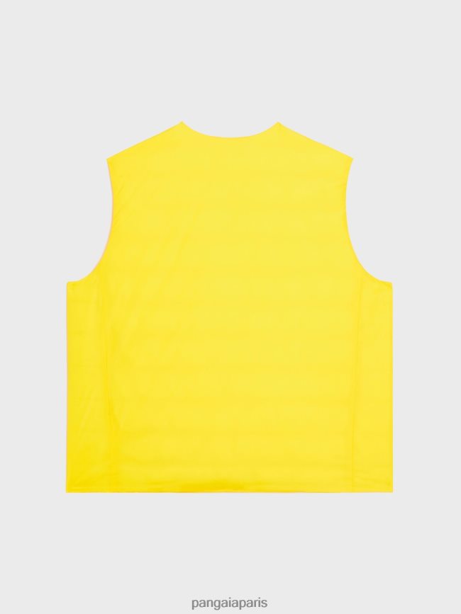 jaune safran Pangaia vêtements Hommes DH84F0535 gilet matelassé flwrdwn lite