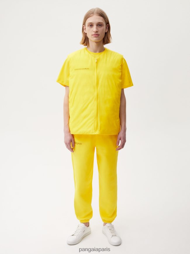 jaune safran Pangaia vêtements Hommes DH84F0535 gilet matelassé flwrdwn lite