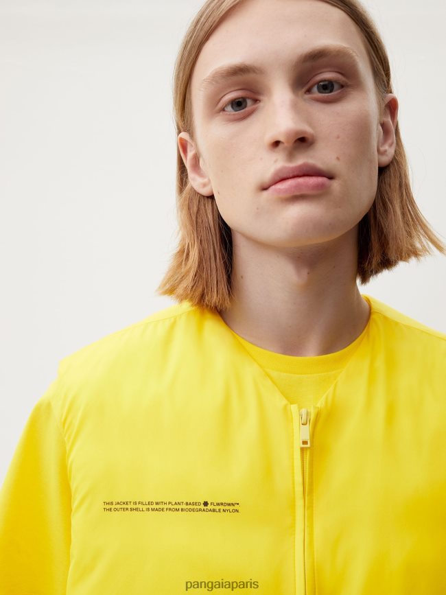 jaune safran Pangaia vêtements Hommes DH84F0535 gilet matelassé flwrdwn lite