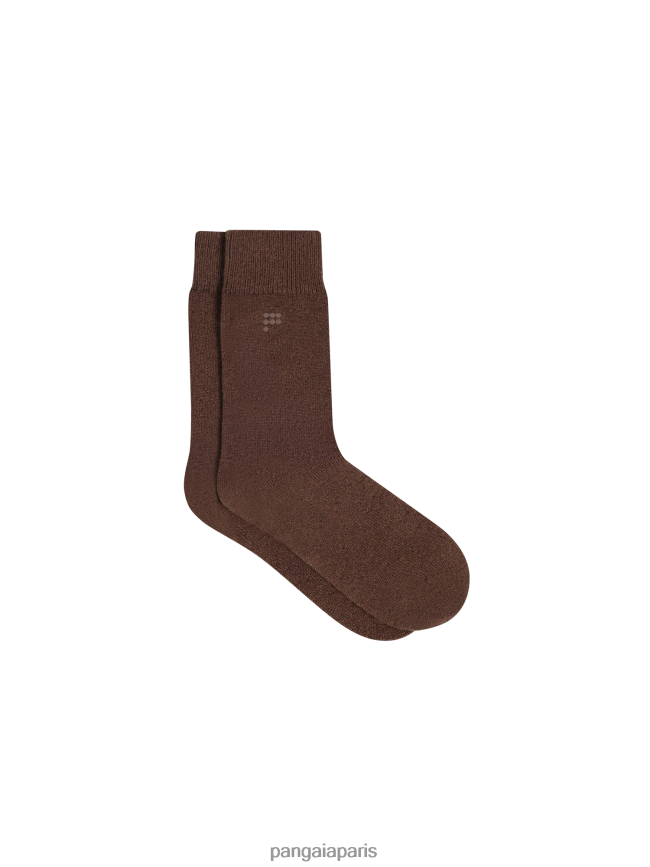 marron Pangaia accessoires unisexe DH84F0498 chaussettes en cachemire recyclé